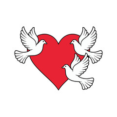 Elegant Valentine's Day Frame with Birds