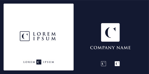 C Letter Logo and icon with frame, vector image editable