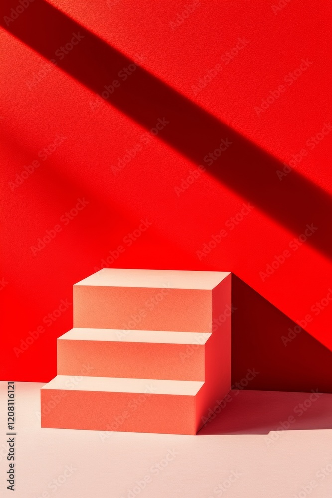 Poster Contemporary Color Exploration Bold Red Minimalist Surface with Sharp Edges for Vibrant Branding and Dynamic Marketing in Design Industries