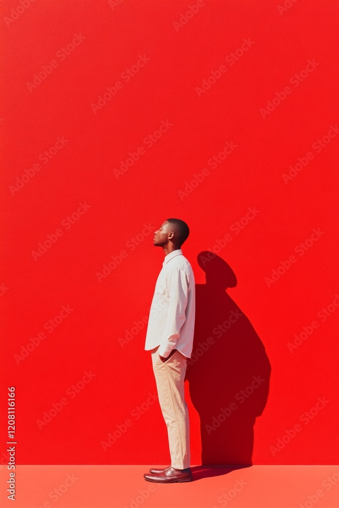 Poster Bold Red Minimalism Energizing Interior Design for Modern Offices Using Solid Color Surfaces and Smooth Textures - Dynamic Branding for Creative Industries