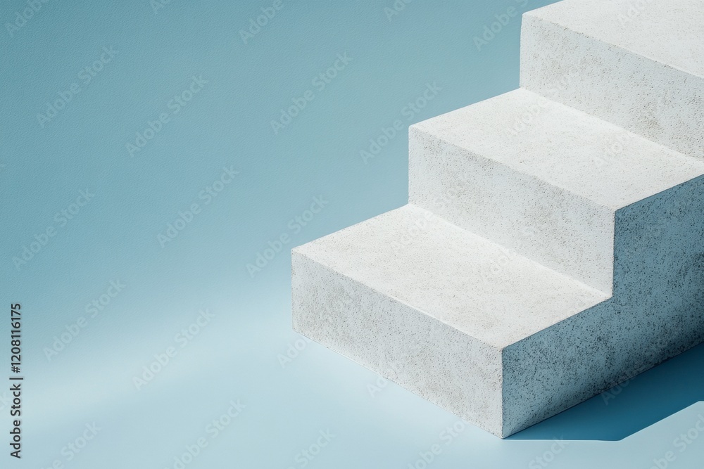 Poster modern geometric design crisp white and cool gray concrete blocks for visual merchandising and minim