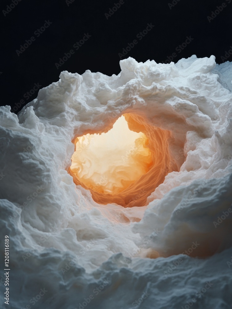 Poster transcendent solar illumination abstract cloud-like textures with radiant core - futuristic visual c