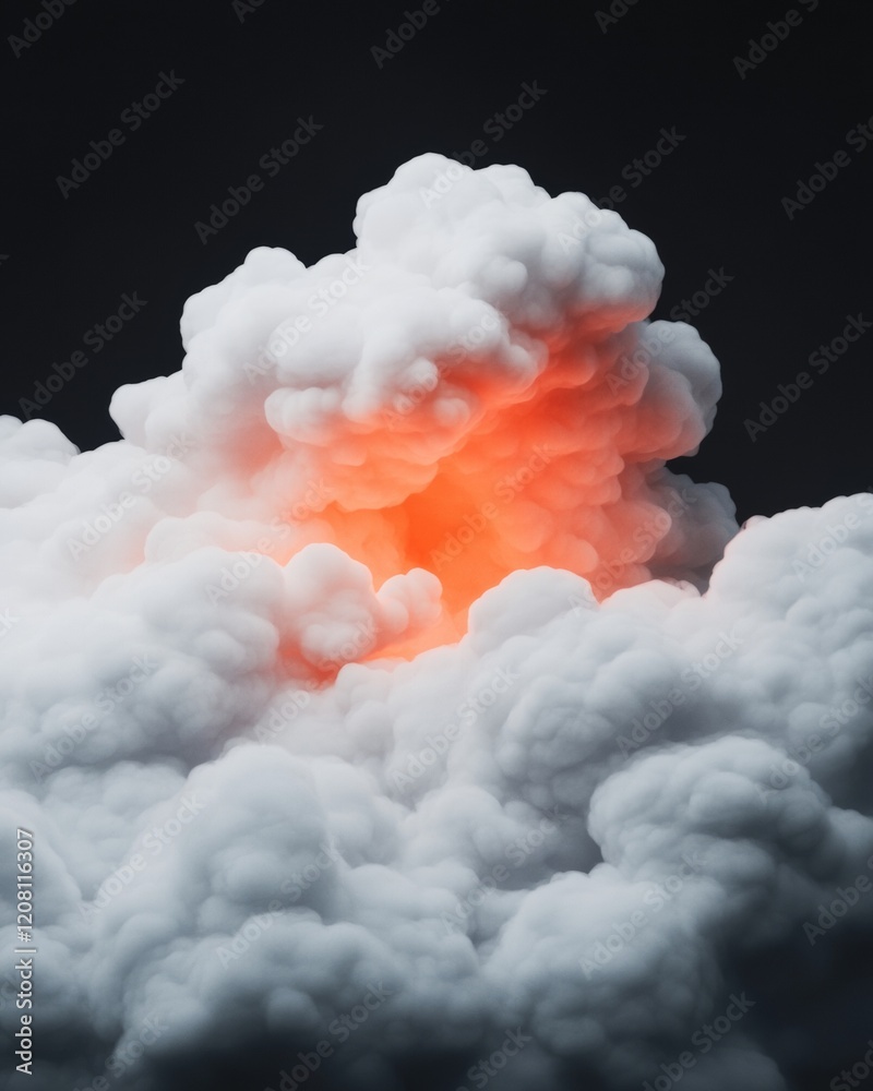 Poster cosmic aesthetic in office design ethereal cloud textures with radiant glow - visual nuances for inn