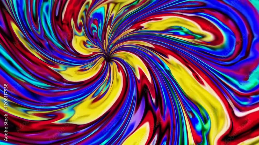 Poster vibrant abstract swirl with multicolored waves, vivid colors. creativity and art concept