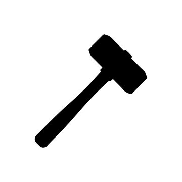Steel mallet silhouette icon vector flat illustration design.