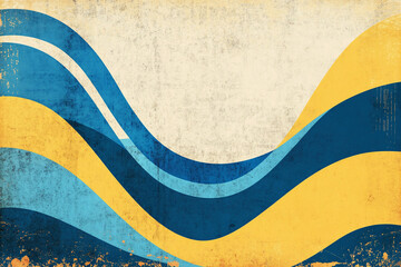 Modern Abstract Design with Bold Geometric Patterns, Layered Blue and Yellow Textures, and Minimalist Artistic Inspiration
