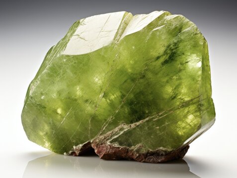 Green Vesuvianite. Polished Semi-Precious Gemstone Piece of Natural Quartz Rock