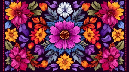 Vibrant Floral Arrangement Colorful Flowers Dark Background