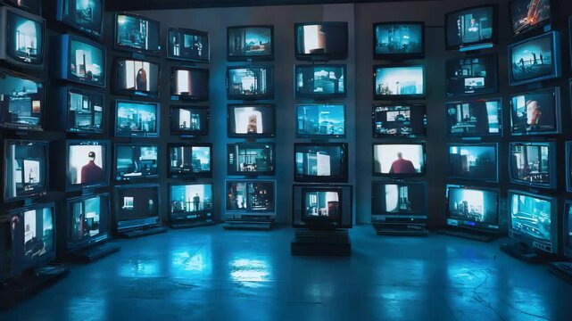 Newsroom Background for News Broadcasts, blue screens