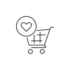 The Outline Heart Favorite icon indicates a product that is liked or saved.