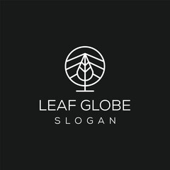 Vector combination of earth and leaf logo. globe and eco symbol or icon unique and natural environment