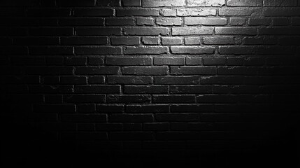 Dark Textured Brick Wall with Dramatic Lighting and Shadows