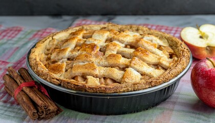 바삭하게 구운 파이 크러스트 속에 달콤한 사과와 시나몬이 가득 담긴 따뜻한 애플파이
