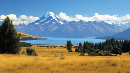 Breathtaking views of New Zeland's beautiful scenery, fantastic wild nature, professional photo