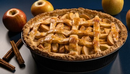 바삭하게 구운 파이 크러스트 속에 달콤한 사과와 시나몬이 가득 담긴 따뜻한 애플파이