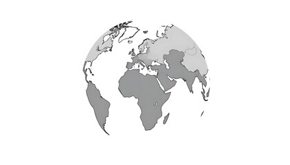 Obraz premium 3d Gray World Map Globe Illustration Image