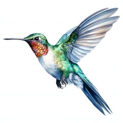 Obraz premium Colibri clipart. Ai watercolor art illustration. Detailed illustration