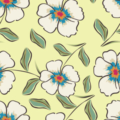 Abstract elegance seamless pattern with floral background
