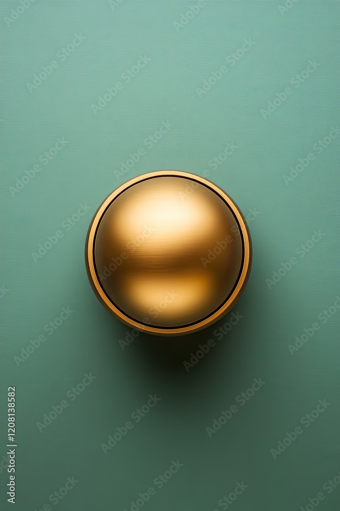 Poster sleek golden object resting on solid color background minimalistic design with ample copy space capt