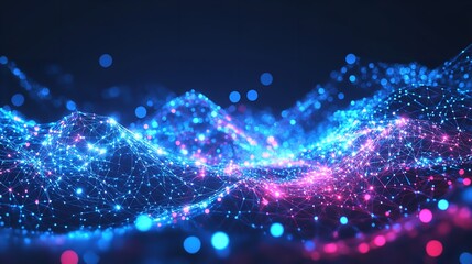 Obraz premium Abstract Futuristic Low Poly Connecting Structure Dots