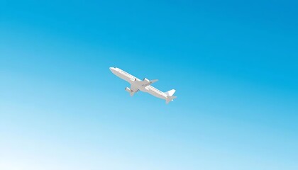 Obraz premium Airplane Taking Off Against a Clear Blue Sky