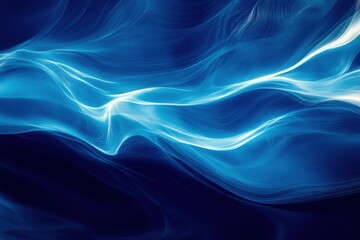 Dynamic Blue Light Waves with Futuristic Glowing Streaks and Smooth Energy Flow for Modern Abstract Technology Visuals