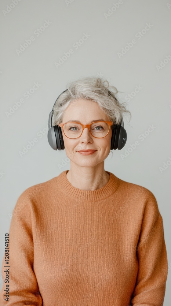 Poster digital accessibility in modern offices caucasian female (35) customer service representative in bus