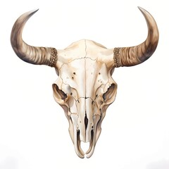 Fototapeta premium Cow Skull clipart. Watercolor illustration. Illustrative clipart collection illustration