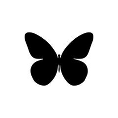 Simple butterfly silhouette icon flat vector illustration design.