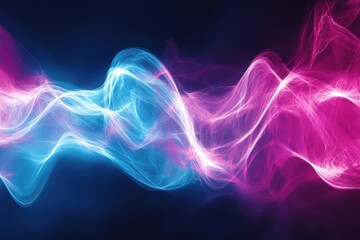 Futuristic Neon Waves with Glowing Abstract Curves, Vibrant Colors, and Digital Art Aesthetics for Modern Design and Dynamic Light Patterns