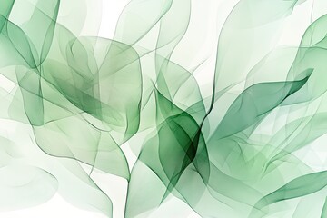 Fototapeta premium abstract digital rendering of overlapping transparent leaves soft green hues blending harmoniously modern design with