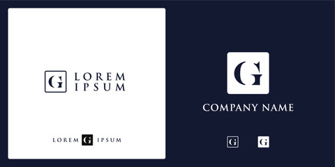 G Letter Logo and icon with frame, vector image editable