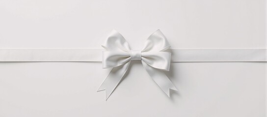 White ribbon bow isolated against a transparent cutout backdrop