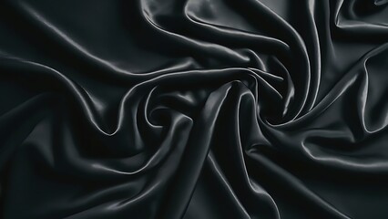 Obraz premium Full frame of black elegant silk cloth as background