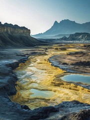 The remarkable Danakil Depression in Ethiopia, truly one of the most beautiful landscapes in the...