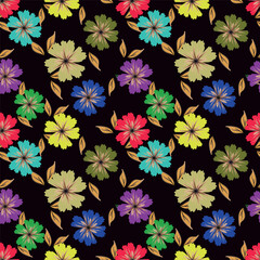Abstract elegance seamless pattern with floral background