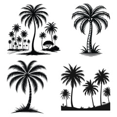 set of palm trees