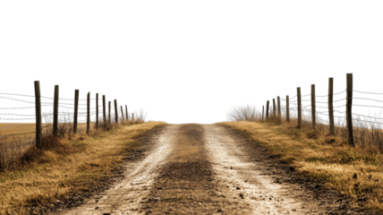A rural dirt lane isolated on transparent background (2)