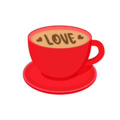 Cup of coffee with sign 