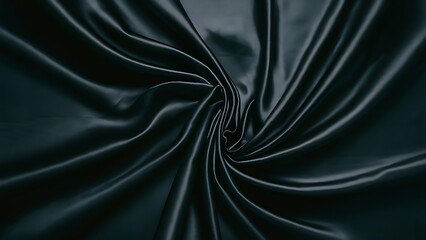 Fototapeta premium Full frame of black elegant silk cloth as background