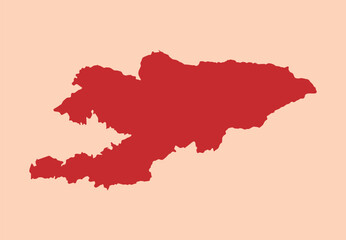 Fototapeta premium Kyrgyzstan simple flat red map