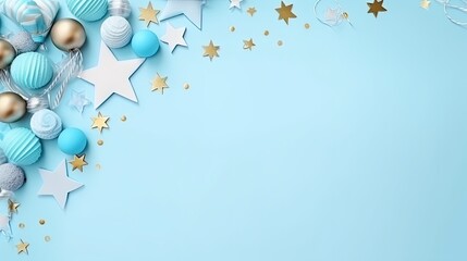 Vibrant Celebration Scene with Spiral Balloons, Stars, and Confetti