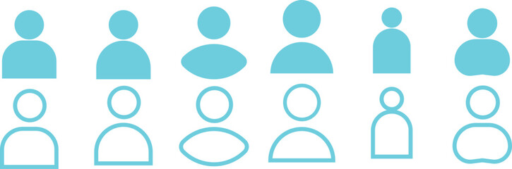 People icons in modern simple flat. People black vector icons. Group of people or group of users collection..