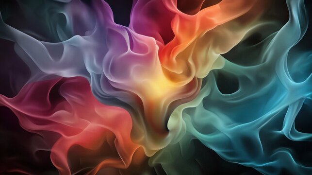 colorful smoke on black background