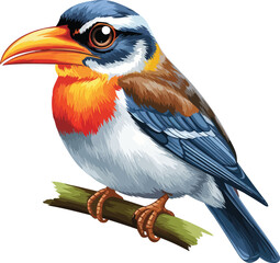 A vector art cartoon painting image of a bird icon