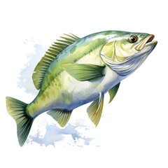 Dorado clipart. Creative generative watercolor illustration. Detailed illustration