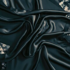 Obraz premium Full frame of black elegant silk cloth as background