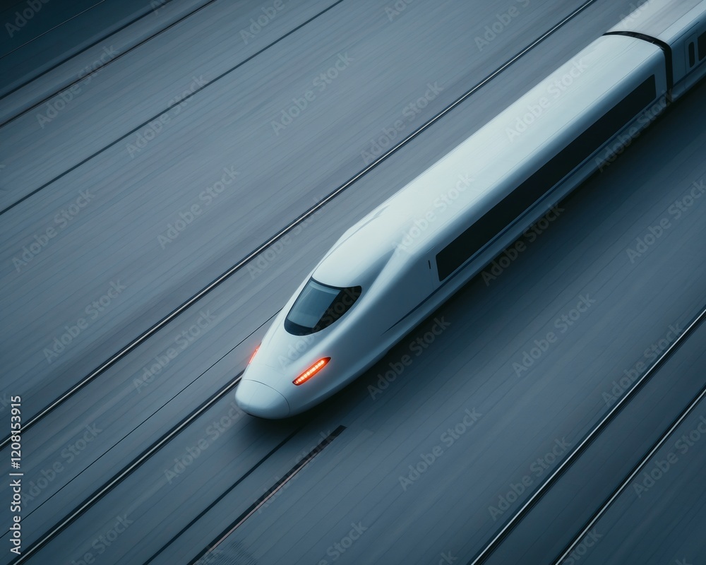 Aufkleber High-Speed Train on Modern Platform Efficient Commuting in Soft Natural Light