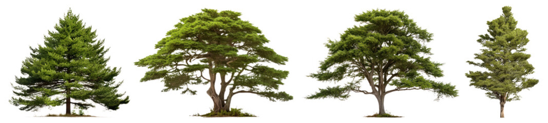 Tree png cut out element set, transparent background