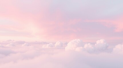 Pastel Cloudscape: Serene Pink and White Sky